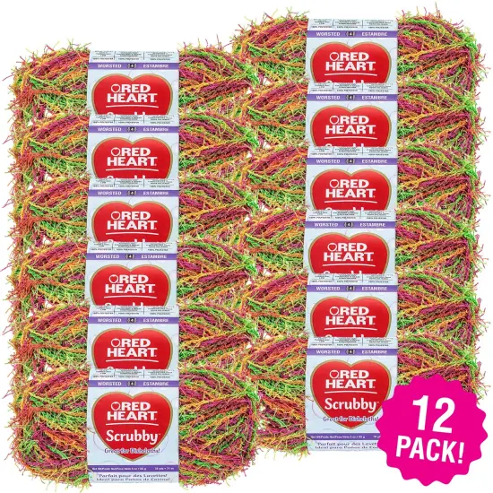 Multipack of 12 - Red Heart Scrubby Yarn-Tropical {1}