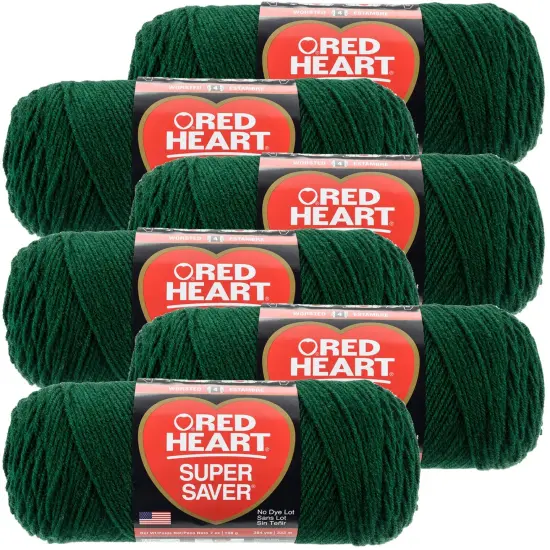 Multipack of 6 - Red Heart Super Saver Yarn-Hunter Green {1}