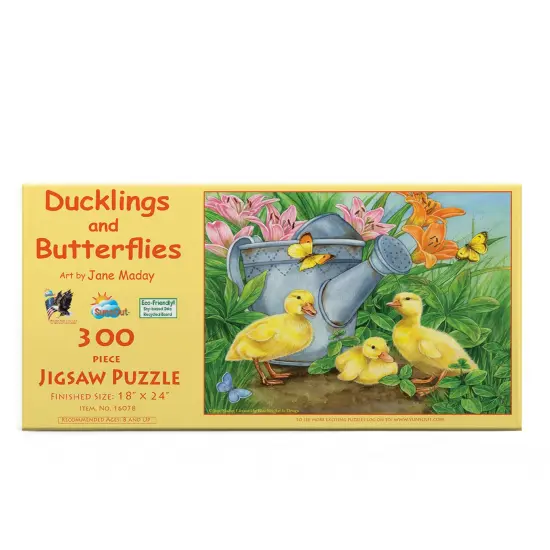Sunsout Ducklings and Butterflies 300 pc Jigsaw Puzzle 16078 {4}