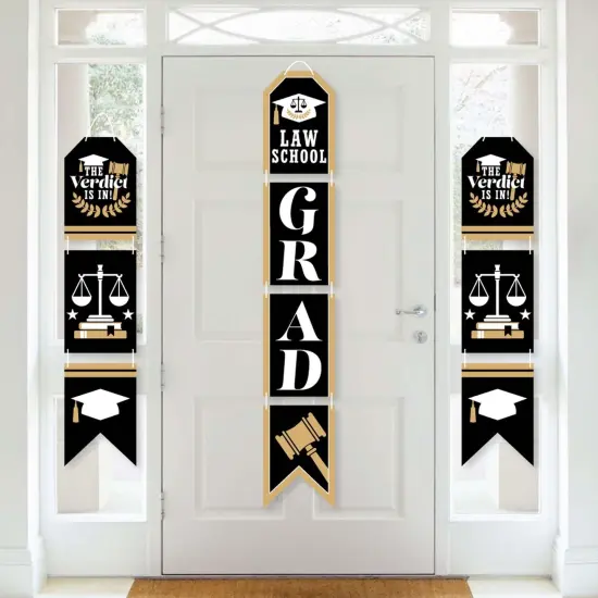 Big Dot of Happiness Law School Grad - Hanging Vertical Paper Door Banners - Future Lawyer Graduation Party Wall Decoration Kit - Indoor Door Decor {1}