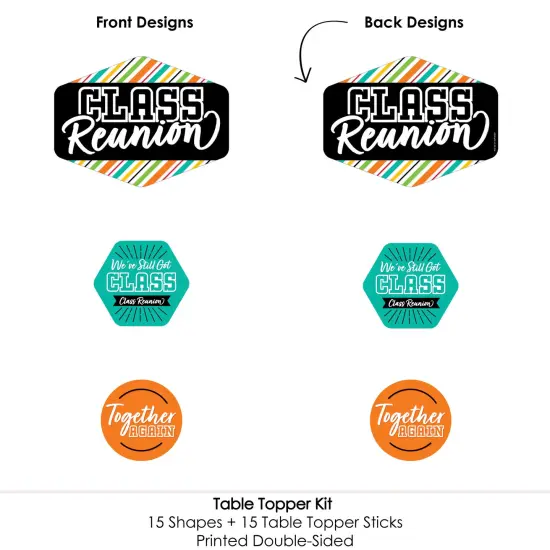 Big Dot of Happiness Still Got Class - High School Reunion Party Centerpiece Sticks - Table Toppers - Set of 15 {6}
