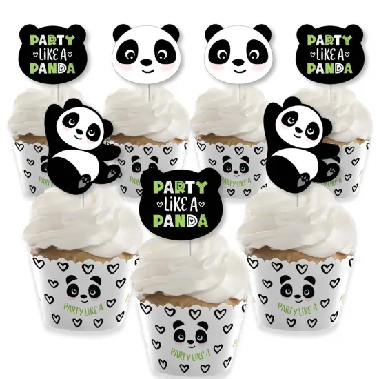 Big Dot of Happiness Party Like a Panda Bear - Cupcake Decoration - Baby Shower or Birthday Party Cupcake Wrappers and Treat Picks Kit - Set of 24 {1}