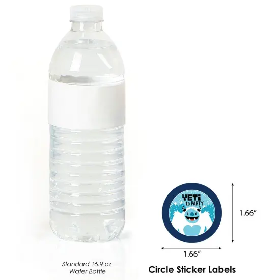 Big Dot of Happiness Yeti to Party - Abominable Snowman Party or Birthday Party Circle Sticker Labels - 24 Count {4}