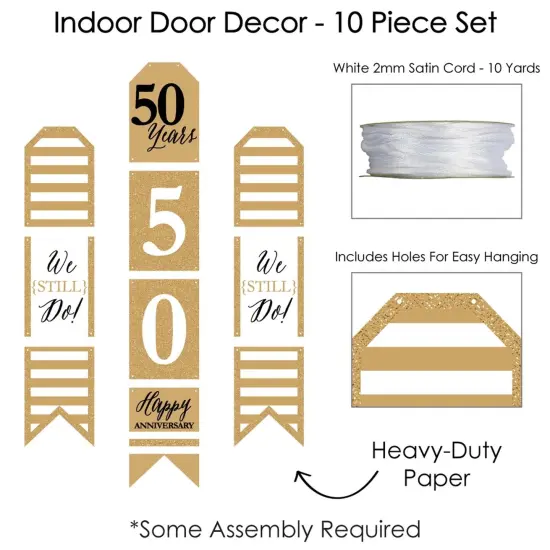 Big Dot of Happiness We Still Do - 50th Wedding Anniversary - Hanging Vertical Paper Door Banners - Party Wall Decoration Kit - Indoor Door Decor {6}