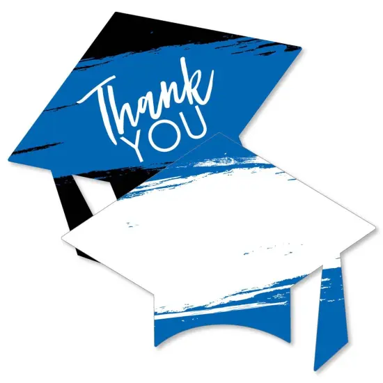 Big Dot of Happiness Blue Grad - Best is Yet to Come - Shaped Thank You Cards - Royal Blue Grad Party Thank You Note Cards with Envelopes - Set of 12 {1}
