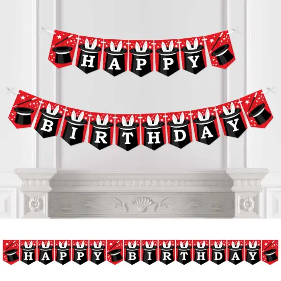 Big Dot of Happiness Ta-Da, Magic Show - Magical Birthday Party Bunting Banner - Birthday Party Decorations - Happy Birthday {1}