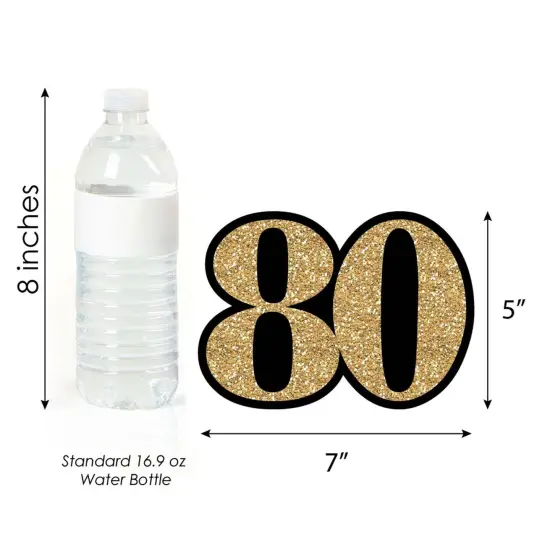 Big Dot of Happiness Adult 80th Birthday - Gold - Decorations DIY Party Essentials - Set of 20 {6}