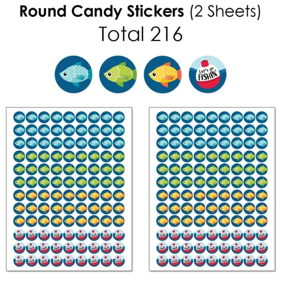Big Dot of Happiness Let's Go Fishing - Fish Themed Birthday Party or Baby Shower Candy Favor Sticker Kit - 304 Pieces {6}