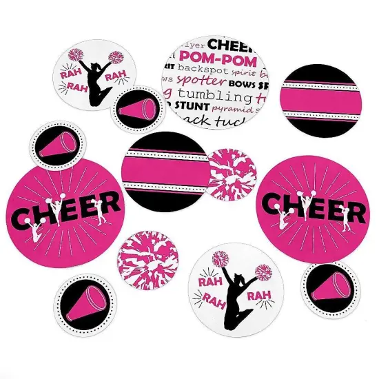 Big Dot of Happiness We've Got Spirit - Cheerleading - Birthday Party Giant Circle Confetti - Cheerleader Party Decorations - Large Confetti 27 Count {1}