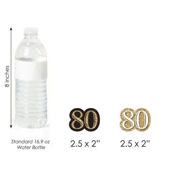 Big Dot of Happiness Adult 80th Birthday - Gold - DIY Shaped Birthday Party Cut-Outs - 24 Count {6}