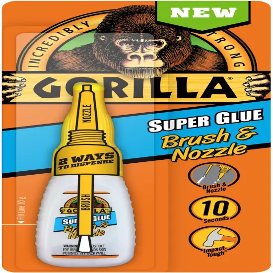 Gorilla Super Glue W/Brush & Nozzle-.35oz {1}