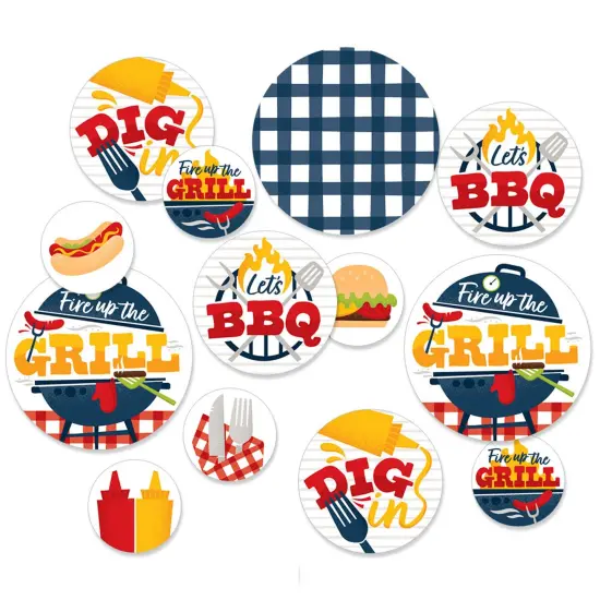 Big Dot of Happiness Fire Up the Grill - Summer BBQ Picnic Party Giant Circle Confetti - Party Decorations - Large Confetti 27 Count {1}