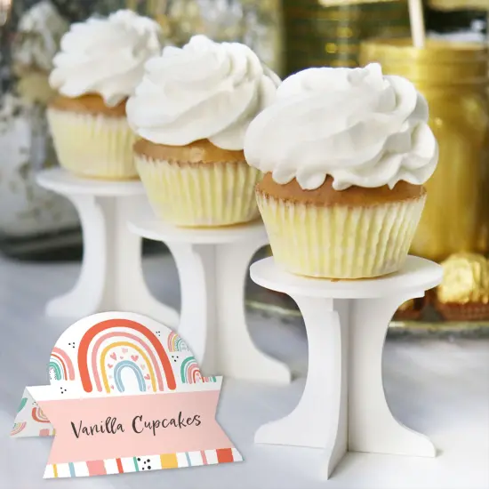 Big Dot of Happiness Hello Rainbow - Boho Baby Shower and Birthday Party Tent Buffet Card - Table Setting Name Place Cards - Set of 24 {6}