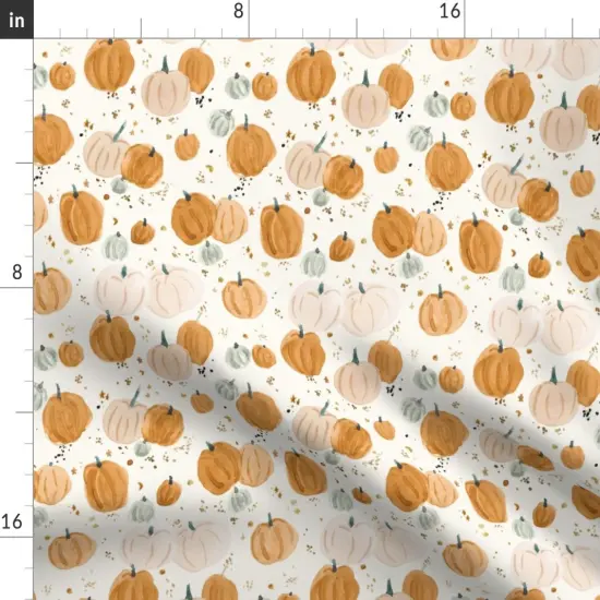Various Fabrics by the Yard or Fat Quarter Autumn Fall Halloween Pumpkins Watercolor Stars Custom Printed Fabric by Spoonflower {2}