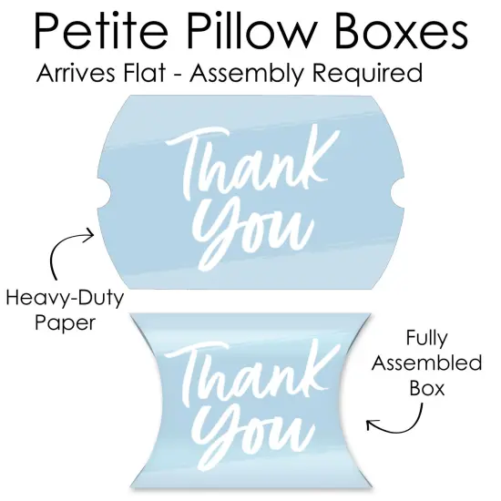 Big Dot of Happiness Dusty Blue Elegantly Simple - Favor Gift Boxes - Guest Party Favors Petite Pillow Boxes - Set of 20 {7}