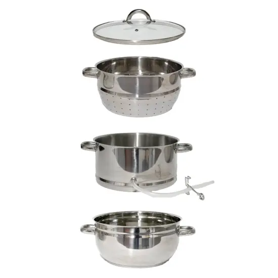 Lehman's Mehu-Maija Steam Juicer, 11 Quart Stainless Steel with Lid, Hose, Clamp, Loop Handles, Multipot Cookware for Making Juices, Jelly, Sauces {4}