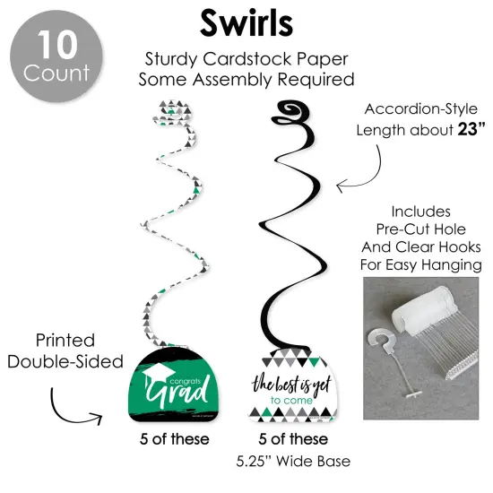 Big Dot of Happiness Green Grad - Best is Yet to Come - Green Graduation Party Supplies Decoration Kit - Decor Galore Party Pack - 51 Pieces {6}