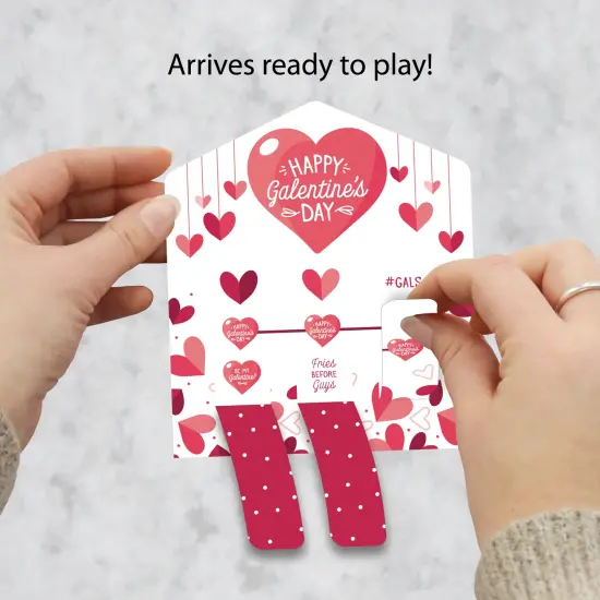 Big Dot of Happiness Happy Galentine's Day - Valentine's Day Party Game Pickle Cards - Pull Tabs 3-in-a-Row - Set of 12 {3}