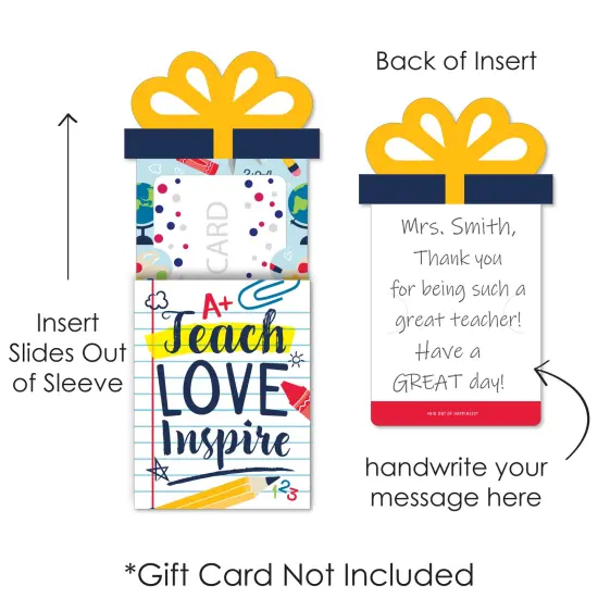 Big Dot of Happiness Back to School - First Day of School Classroom Money and Gift Card Sleeves - Nifty Gifty Card Holders - Set of 8 {7}