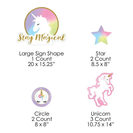 Big Dot of Happiness Rainbow Unicorn - Yard Sign & Outdoor Lawn Decorations - Magical Unicorn Baby Shower or Birthday Party Yard Signs - Set of 8 {7}