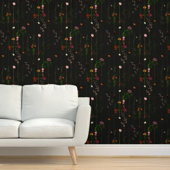 Peel & Stick Wallpaper 2FT Wide Minimal Elegant Modern Flower Vertical Stripe Moody Floral Romantic Custom Removable Wallpaper by Spoonflower {5}