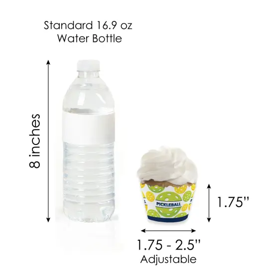 Big Dot of Happiness Let&rsquo;s Rally - Pickleball - Cupcake Decoration - Birthday or Retirement Party Cupcake Wrappers and Treat Picks Kit - Set of 24 {7}