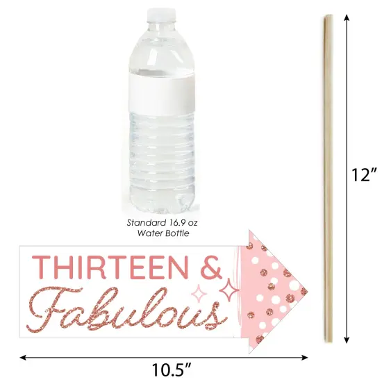 Big Dot of Happiness Funny 13th Pink Rose Gold Birthday - Happy Birthday Party Photo Booth Props Kit - 10 Piece {4}
