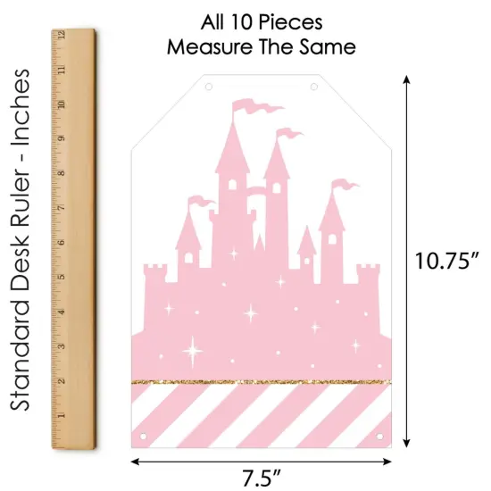 Big Dot of Happiness Little Princess Crown - Hanging Vertical Paper Door Banners - Baby Shower or Birthday Party Wall Decor Kit - Indoor Door Decor {7}