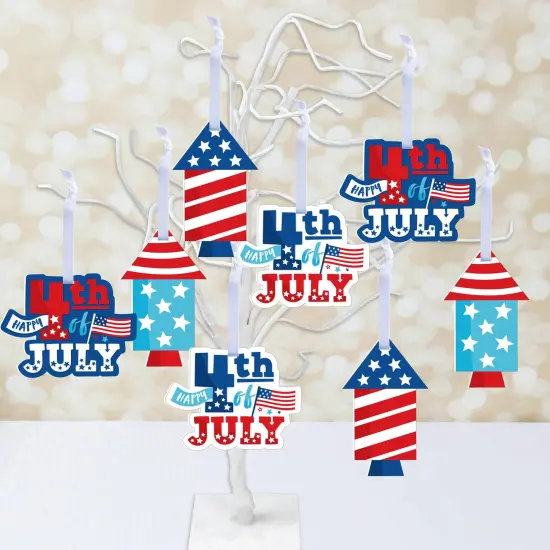 Big Dot of Happiness Firecracker 4th of July - Red, White and Royal Blue Decorations - Tree Ornaments - Set of 12 {3}