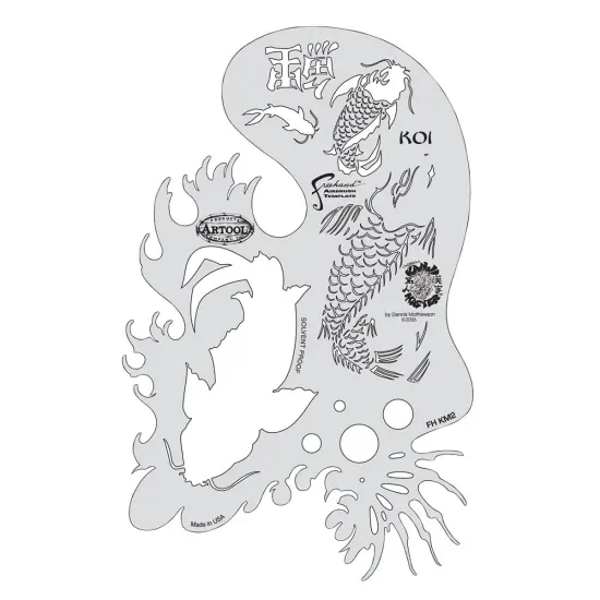 Iwata Artool Freehand Template - Kanji Master Koi Fish {2}