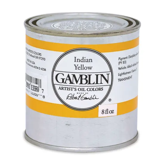 Gamblin Artist's Oil Color - India Yellow, 8 oz Can {1}