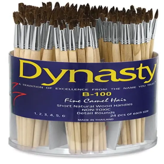 Dynasty Economy Camel Brushes - Canister of 144, Rounds {2}
