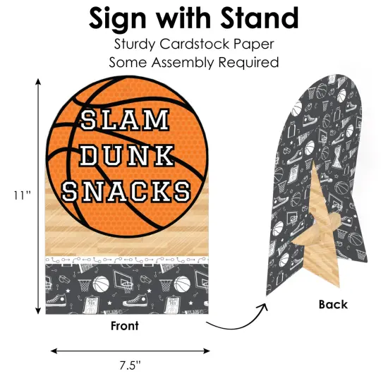 Big Dot of Happiness Nothin&rsquo; But Net - Basketball - DIY Baby Shower or Birthday Party Concession Signs - Snack Bar Decorations Kit - 50 Pieces {6}