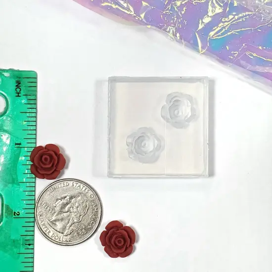 Matte Rose 12mm Earring Silicone Mold(A10) {4}