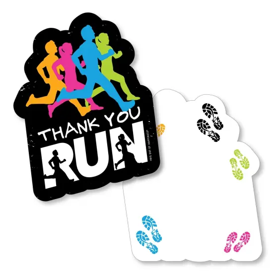 Big Dot of Happiness Set The Pace - Running - Shaped Thank You Cards - Track, Cross Country or Marathon Thank You Note Cards & Envelopes - Set of 12 {1}