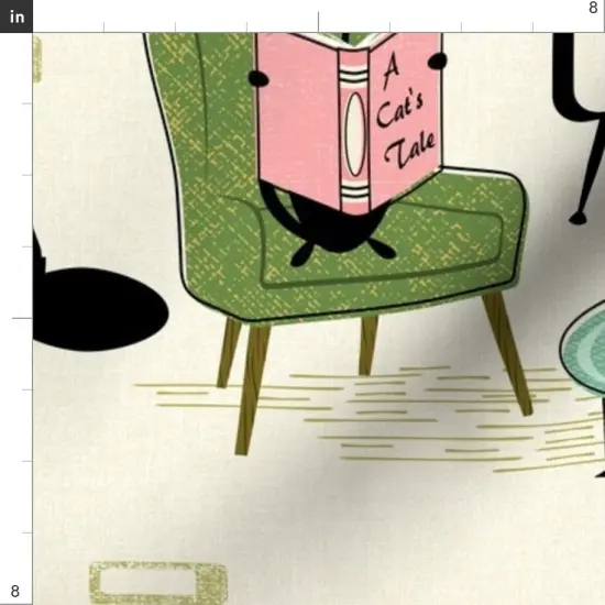 Various Fabrics by the Yard or Fat Quarter Mid Century Modern Retro Cats 1950S Inspired Atomic Age Vintage Style Custom Printed Fabric by Spoonflower {4}