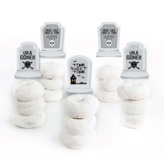 Big Dot of Happiness Graveyard Tombstones - Dessert Cupcake Toppers - Halloween Party Clear Treat Picks - Set of 24 {3}