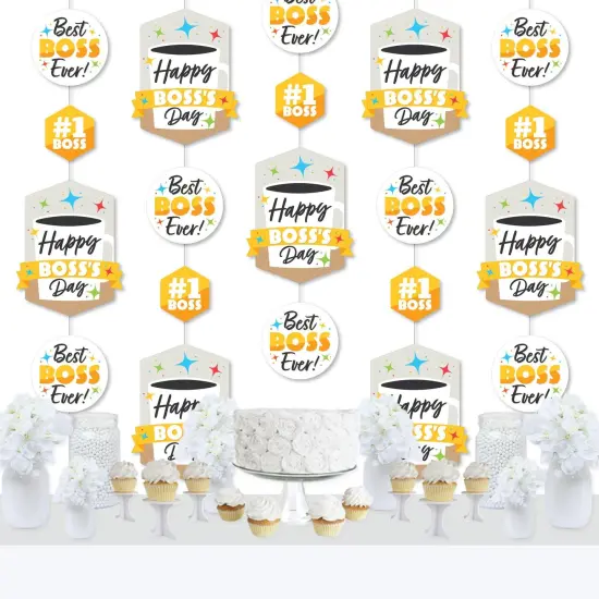 Big Dot of Happiness Happy Boss's Day - Best Boss Ever DIY Dangler Backdrop - Hanging Vertical Decorations - 30 Pieces {3}