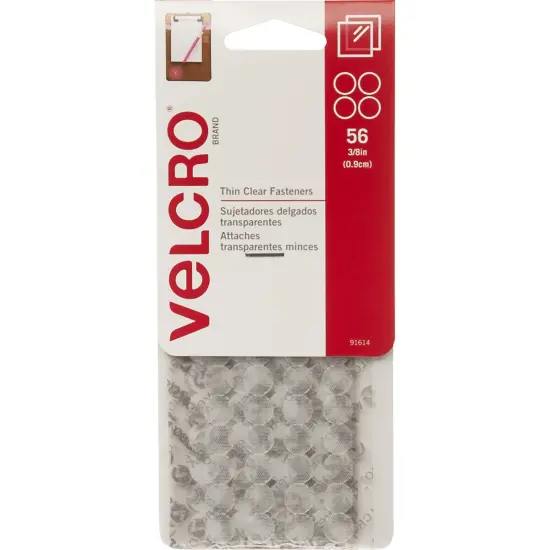Multipack of 12 - VELCRO(R) Brand Thin Fasteners Dots .375" 56/Pkg-Clear {2}