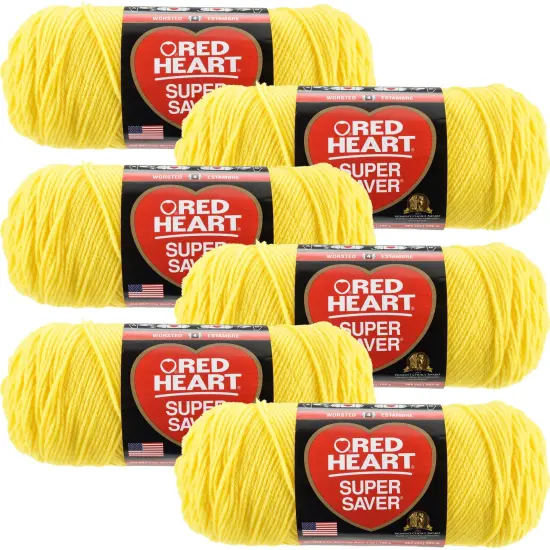 Multipack of 6 - Red Heart Super Saver Yarn-Bright Yellow {1}