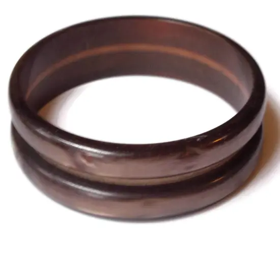 Vintage Brown Plastic Bangle Bracelet {1}
