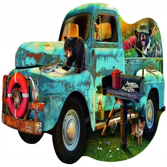 Sunsout The Blue Truck 1000 pc Special Shape Jigsaw Puzzle 97032 {1}