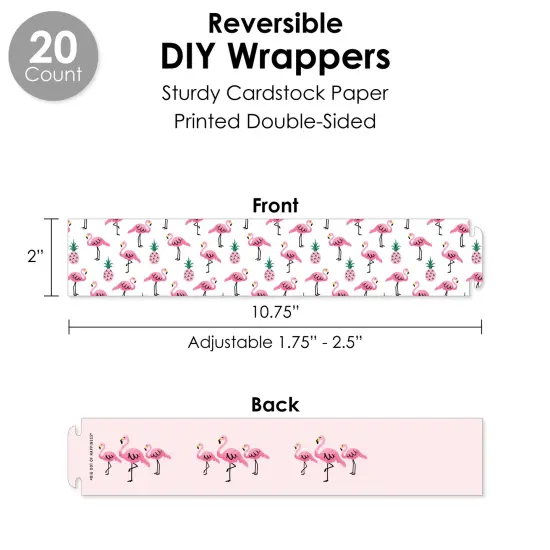 Big Dot of Happiness Pink Flamingo - Party Like a Pineapple - Tropical Summer Party Favors and Cupcake Kit - Fabulous Favor Party Pack - 100 Pieces {4}