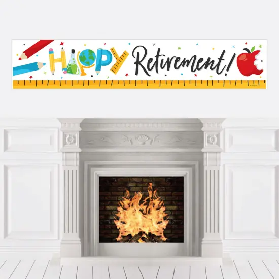 Big Dot of Happiness Teacher Retirement - Happy Retirement Party Decorations Party Banner {1}