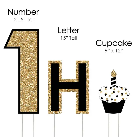 Big Dot of Happiness Adult 100th Birthday - Gold - Yard Sign Outdoor Lawn Decorations - Happy Birthday Yard Signs {7}