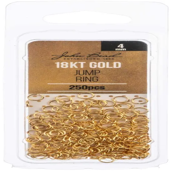 John Bead Jump Ring 4x.5mm 24ga 250/Pkg-18kt Gold Plated {1}