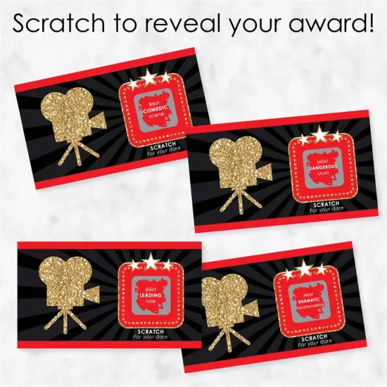 Big Dot of Happiness Red Carpet - Movie Night Party Game Award Scratch Off Cards - 22 Count {4}