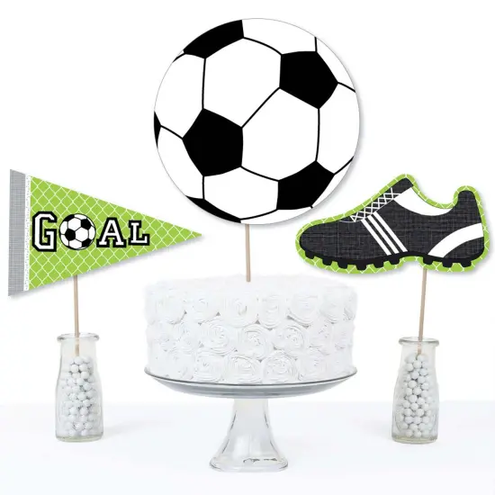 Big Dot of Happiness Goaaal - Soccer - Baby Shower or Birthday Party Centerpiece Sticks - Table Toppers - Set of 15 {4}
