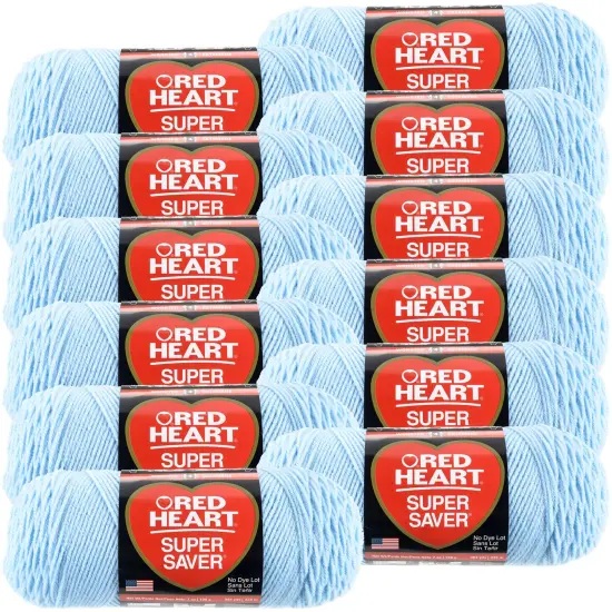 Multipack of 12 - Red Heart Super Saver Yarn-Light Blue {2}