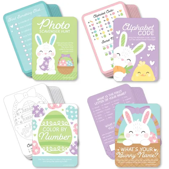 Big Dot of Happiness Spring Easter Bunny - 4 Happy Easter Party Games - 10 Cards Each - Gamerific Bundle {1}